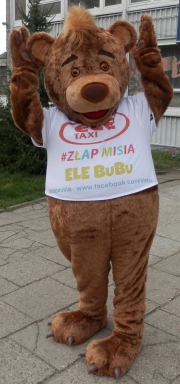 Elabika stroje reklamowe szycie Miś Bubu ELE TAXI