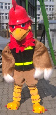 Elabika mascots promotional costumes on request Rooster Firefighter