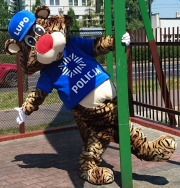 Elabika advertising mascot costumes Tiger Lupo Słubice Police