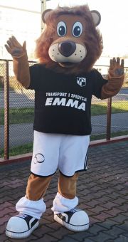 Elabika the walking mascot Lion Polonia Lidzbark Warmiński