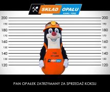 Elabika stroje reklamowe maskotki Kret Pan Opałek