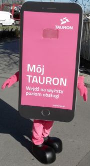 Kostiumy reklamowe na zamówienie Elabika Telefon Smarfon Mój Tauron