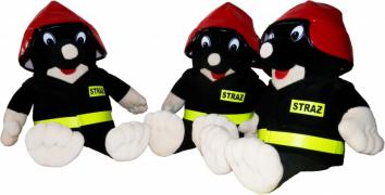 Elabika advertising mascots Mole Fireman Starogard Gdański